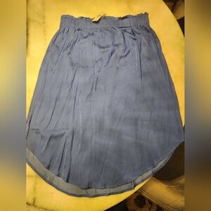 Loft satin blue skirt